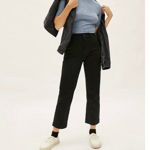 Everlane The Straight Leg Crop Pants in Black